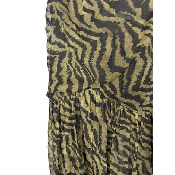 Retrofete Nicole Maxi Dress Strapless Silk Party Formal Statement Tiger Stripe S - Picture 6 of 12